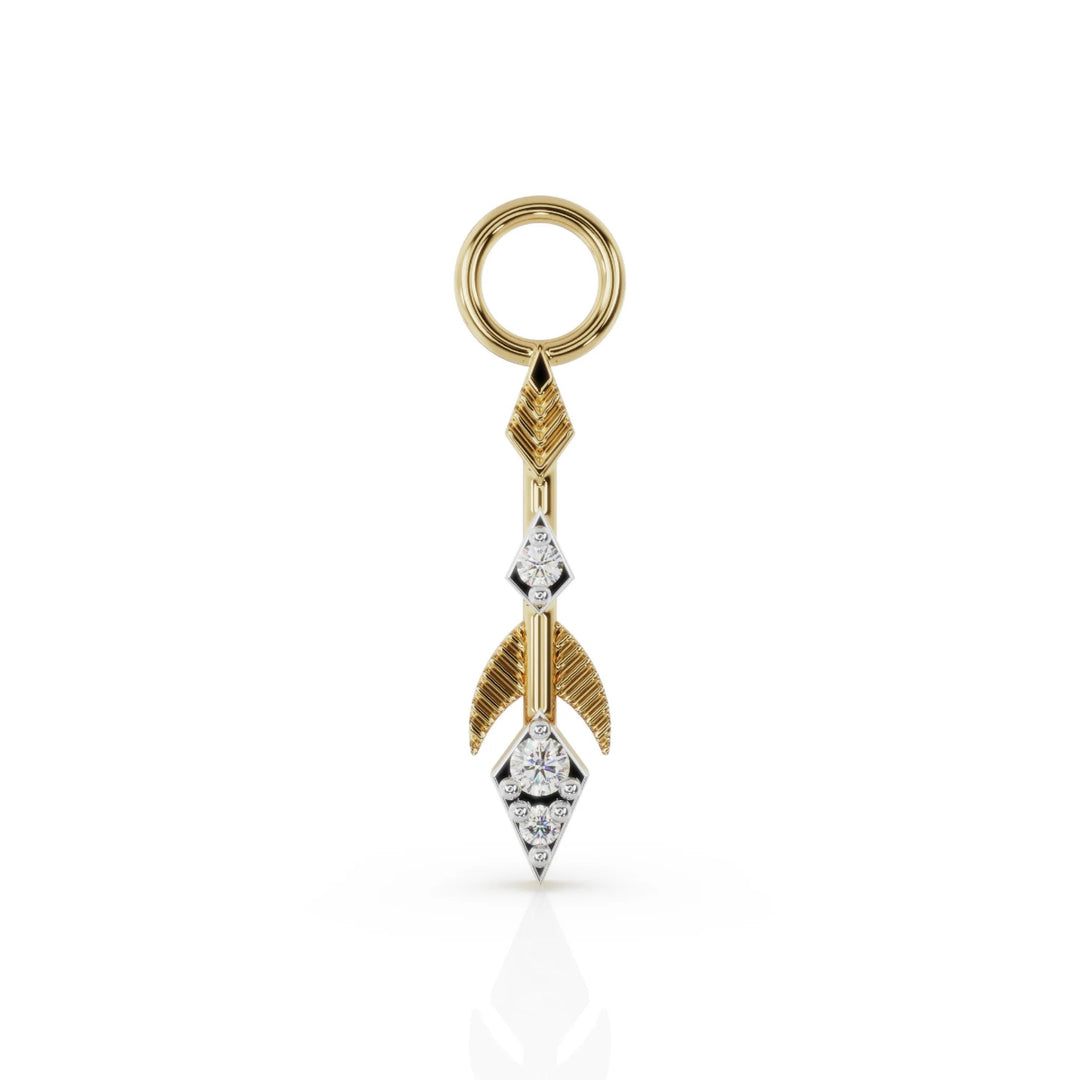 Diamond arrow charm in 9ct yellow gold