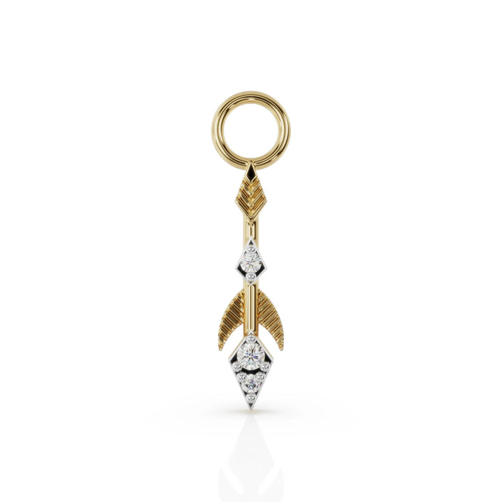Diamond arrow charm in 9ct yellow gold