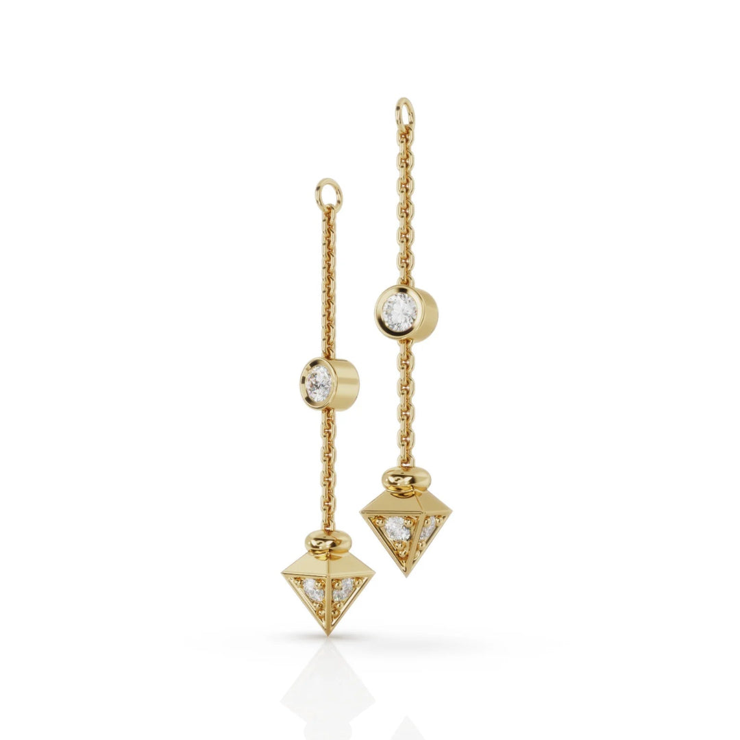 Diamond triangle charm in 9ct yellow gold