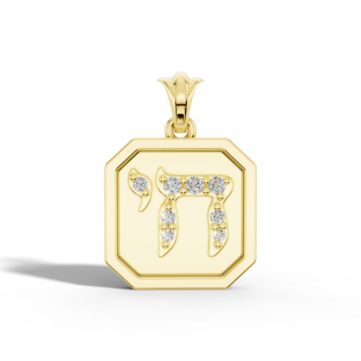 Sarah Chai pendant in 9ct yellow gold with white lab diamonds