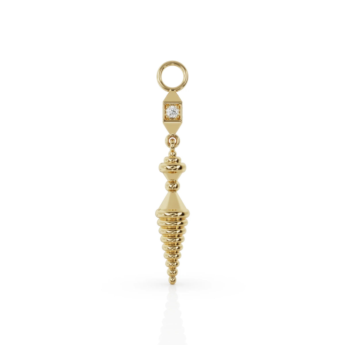 Short diamond spiral charm in 9ct yellow gold
